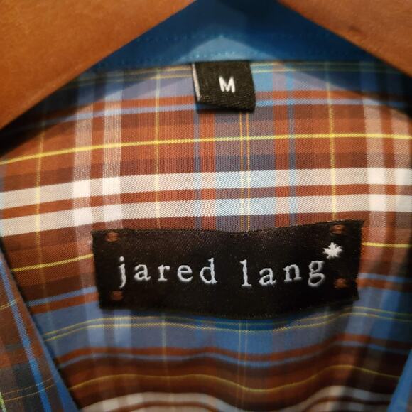 Jared Lang Plaid Button Up - M - Picture 5 of 6